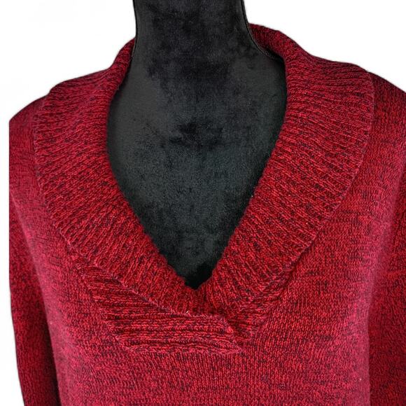 KAREN SCOTT Warm Winter Sweater 2X Cotton Red Cozy Christmas Ribbed - Picture 4 of 6